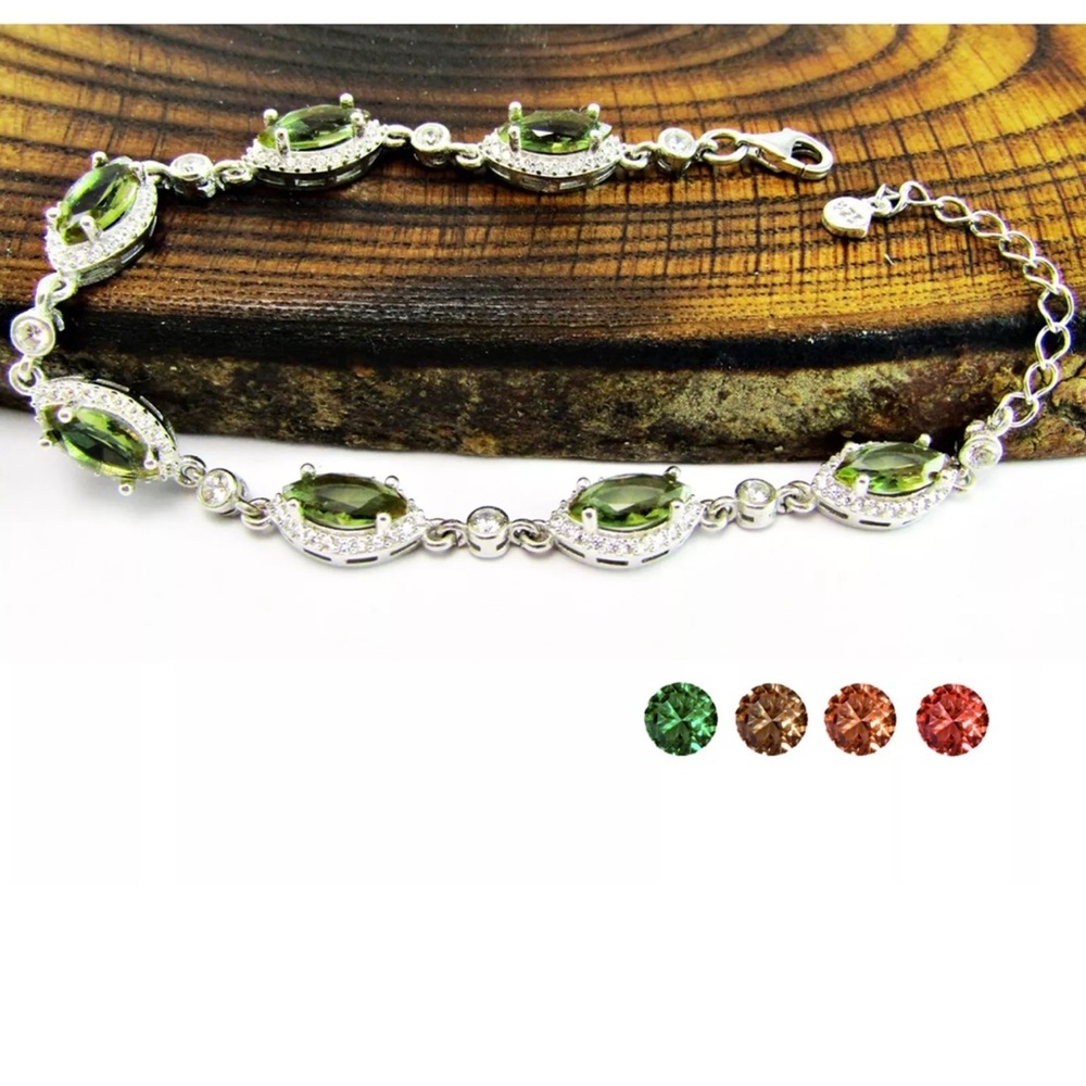 A++ Color Changing Turkish Diaspore Sultanit Fancy 925 Sterling Silver Bracelet